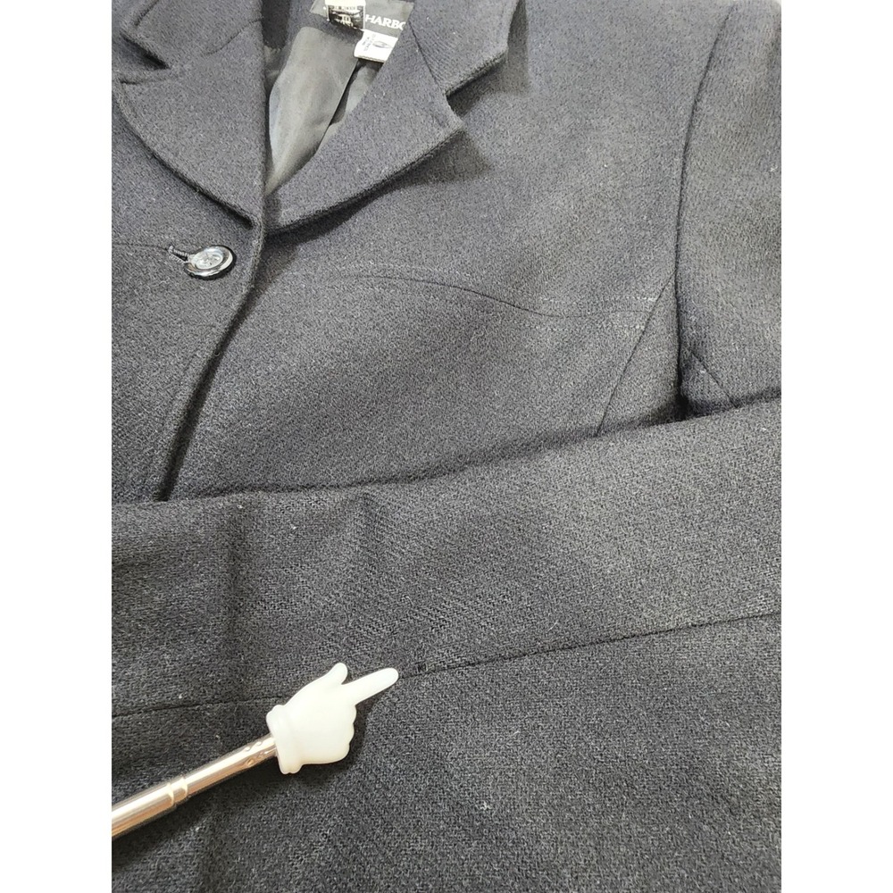Sag Harbor Wool Coat Women Size 10 Black Pure New Wool Button Front Blazer Good - Picture 8 of 11